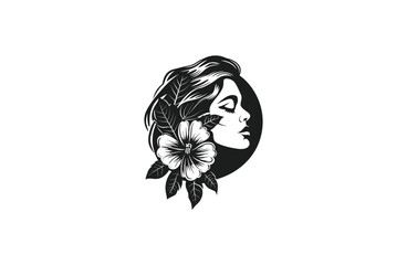 Obraz premium Woman flower logo template vector illustration design