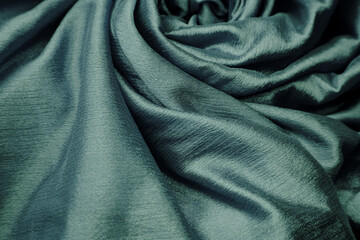 Green silk fabric background