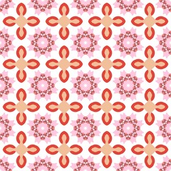 Repetitive floral pattern on a white background