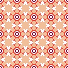 Repetitive floral pattern in orange hues