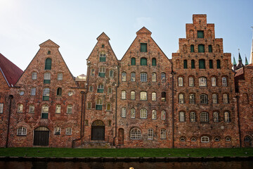 Historic salt storage hall in Lubeck, Germany, used for salt storage.