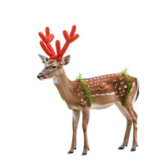 christmas deer on white