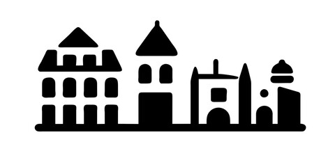 Obraz premium icons of buildings, buildings, cities