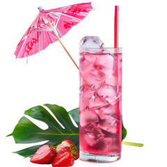 cocktail with strawberry and mint