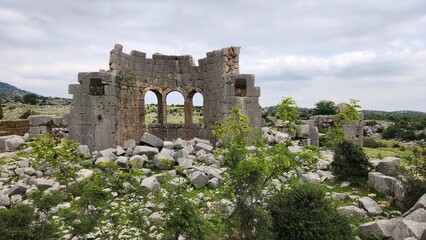 The ruin of Byzantine church is located in the Kayabasi in the northeast section of the Akoren...
