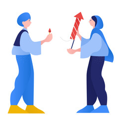 Man and woman celebrating Diwali