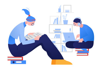 Man and woman self-isolating at home