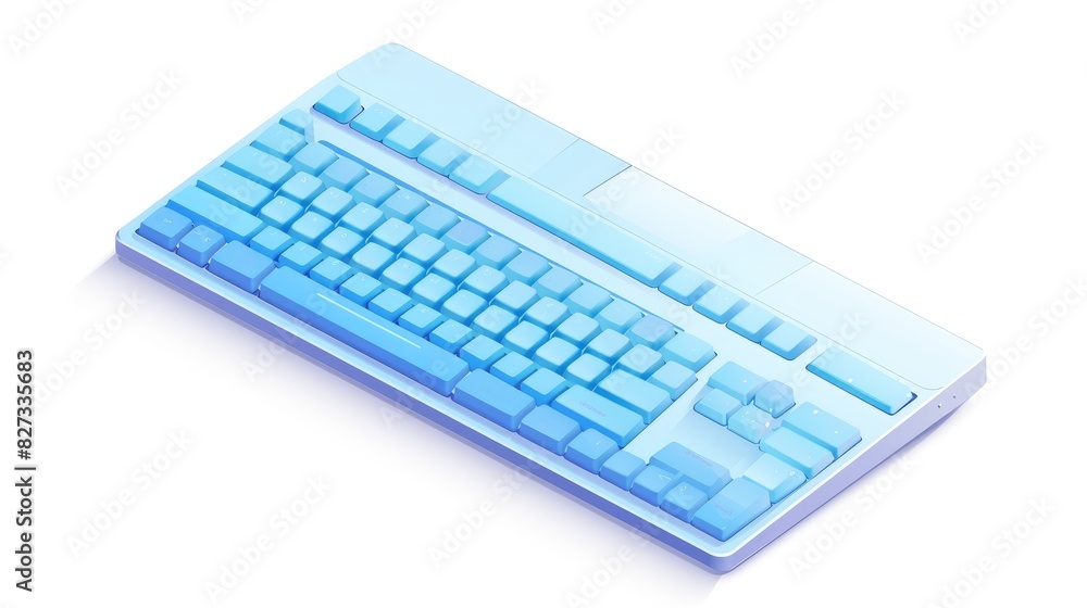 Aufkleber isometric plastic keyboard 2d icon for web design isolated on a white background
