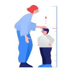 Mother measures son's height