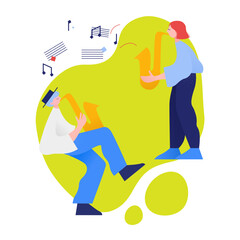 Musicians playing saxophone