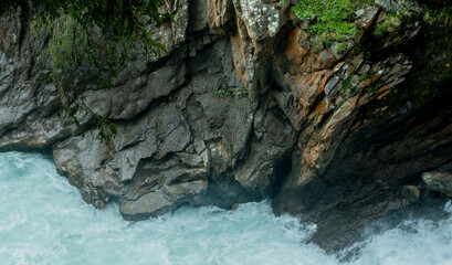 cliff break near the waterfall