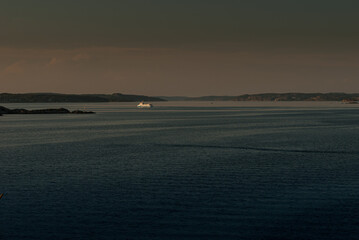 Last trip for the evening for a passenger ferry.