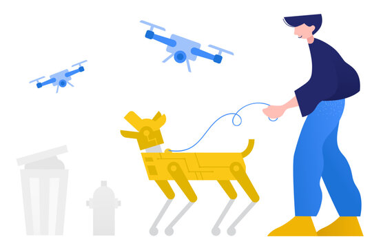 Walking a robot dog