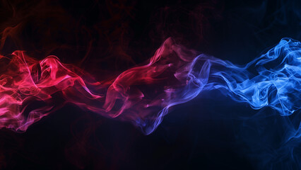 Obraz premium Contrast Dance: Red and Blue Smok