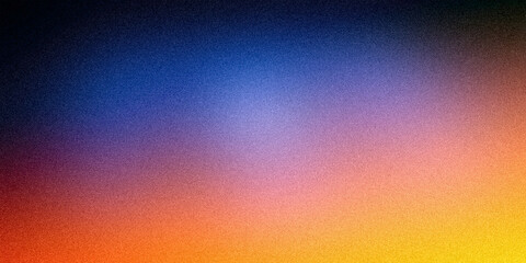 Abstract dark blue yellow orange brown black red pink gradient background. Multicolor blurred ultra-wide grainy gradient blur. Ideal for design, banners, wallpapers, templates, posters, desktops