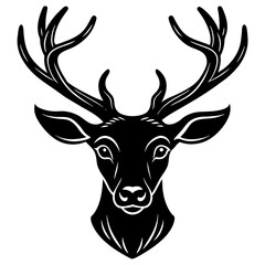 Deer head silhouette vector illustration.