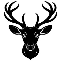 Deer head silhouette vector illustration.