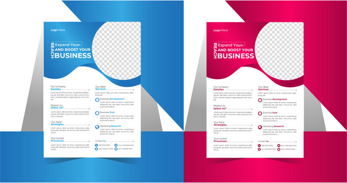 Modern flyer Design for real estate agency, home for sale, guardian element, cover layout, vector templet And 2 color variations flyer design with organic shape vector-based fresh and clean new design