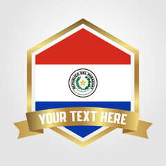 Golden Luxury Paraguay Label Vector Illustration