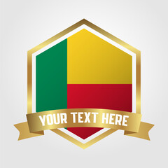 Golden Luxury Benin Label Vector Illustration