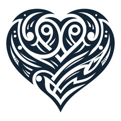 Obraz premium Heart love symbol tribal stencil tattoo design concept
