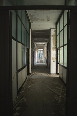 Room in an abandoned hospital in Garbagnate, Italy