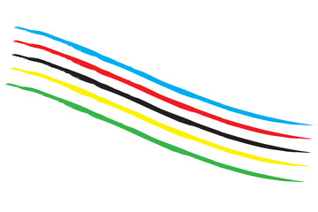 Olympics games straight lines isolated on white artboard.