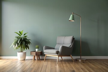 living room with furniture with green wall