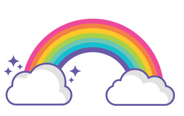 Regenbogen mit Wolken, Vektor