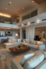 Fototapeta premium Modern Living Room with Minimalist Decor