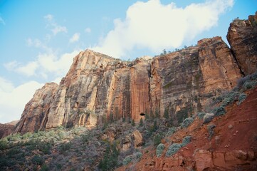 Cliffs in Zion National Park in the early Spring