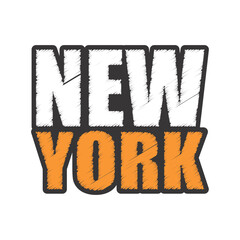 New york text typography design for tshirt print, canvas print, mug print, print on demand.