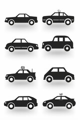 Naklejka premium Simple icons of car, white background 