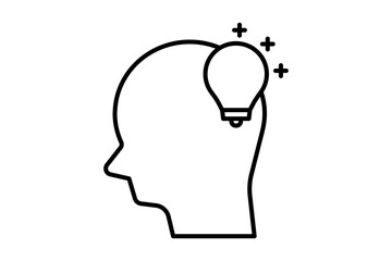 Positive thinking icon. icon related to mental health. suitable for web site, app, user interfaces, printable etc. line icon style. simple vector design editable