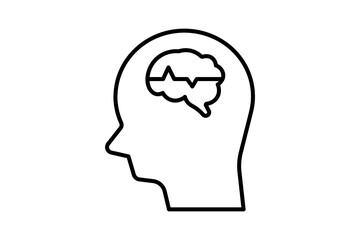 Mental wellness icon. icon related to mental health. suitable for web site, app, user interfaces, printable etc. line icon style. simple vector design editable