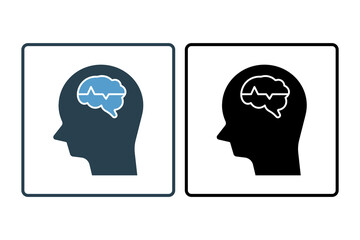 Mental wellness icon. icon related to mental health. suitable for web site, app, user interfaces, printable etc. solid icon style. simple vector design editable