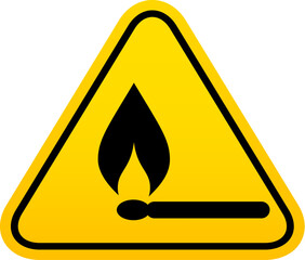Fire vector warning sign