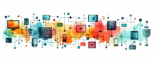 See a flat design of a network traffic monitoring tool