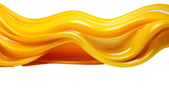 Yellow abstract liquid wave PNG. yellow pigment floating isolated. yellow liquid splash PNG