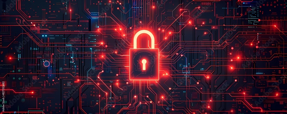 Poster imagine a flat design of a network vulnerability being patched