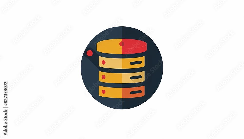 Aufkleber imagine a flat design of a protected database icon