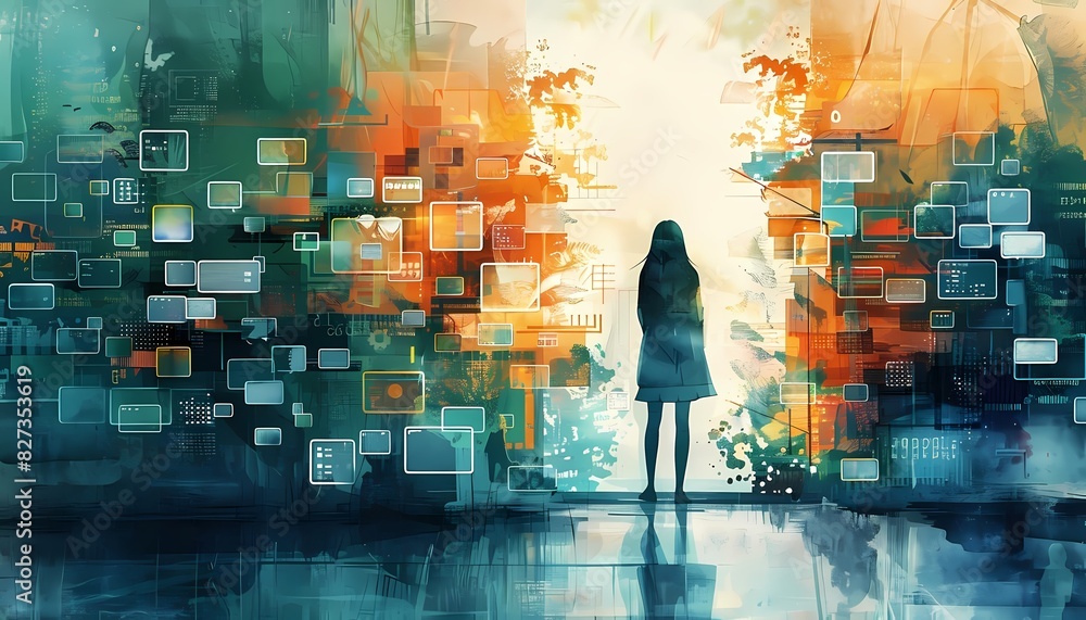 Aufkleber imagine a flat design of a secure software update process