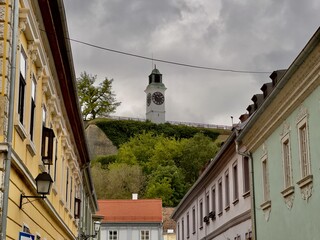 Obraz premium Clock tower of Petrovaradin Fortress. Novi Sad, Serbia