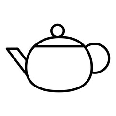 Obraz premium Illustration depicting a black icon of a kitchen kettle for tea on a white background