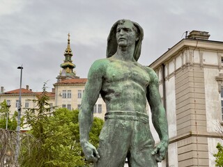 Naklejka premium Monument to Dock Workers, Belgrade