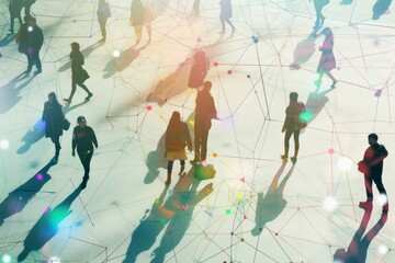 Naklejka premium Connecting people worldwide, networking bridges gaps, fosters collaboration, and facilitates growth.