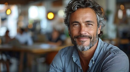 Obraz premium portrait of a smiling businessman in office background