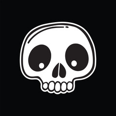 skull art illustration hand drawn black and white

