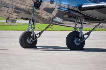 Details of a vintage aircraft.