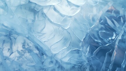 Fototapeta premium Abstract Blue Ice Textures Captured In Intricate Frozen Patterns. Generative AI